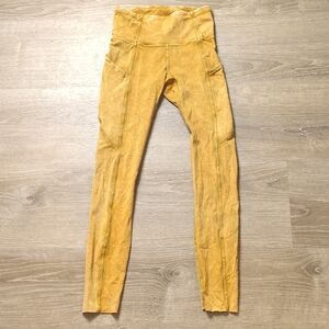 Lululemon Fast and Free Tight II 25" Ice Dye Wash Spiced Bronze Sz 2